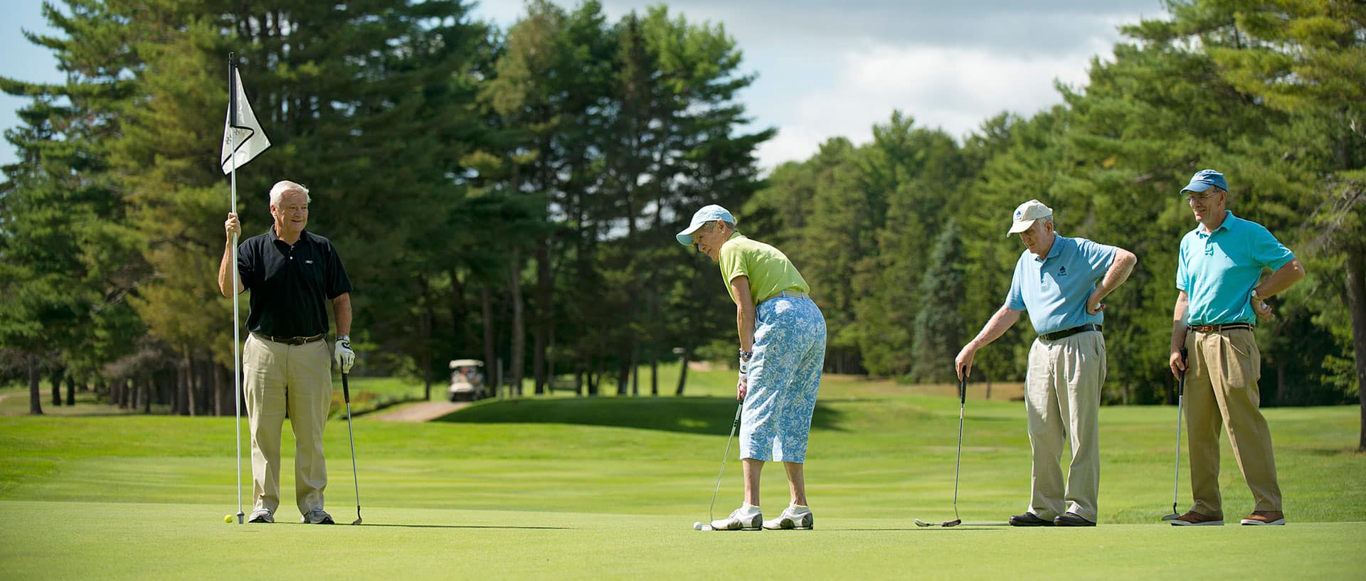 Retirement at it's best! Thornton Oaks' residents at the Brunswick golf course.
